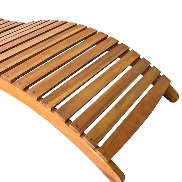 VIDAXL - vidaXL Chaises longues lot de 2 avec coussins Bois d'acacia solide - large