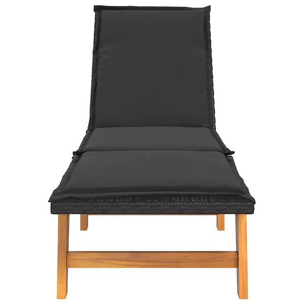 VIDAXL - vidaXL Chaises longues et coussins lot de 2 Résine tressée et acacia - large