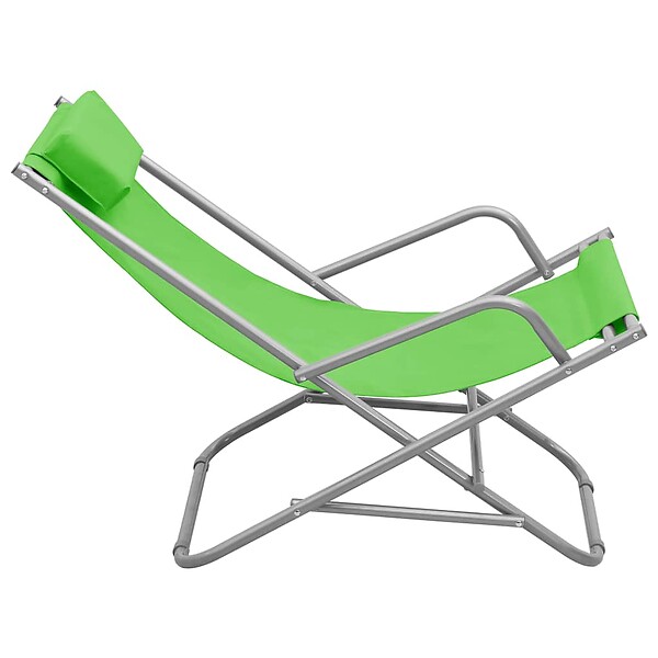 VIDAXL - vidaXL Chaises à bascule lot de 2 Acier Vert - large