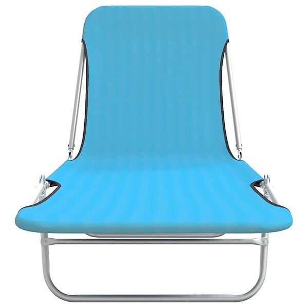 VIDAXL - vidaXL Chaises longues pliables lot de 2 Acier et tissu Bleu - large