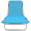 VIDAXL - vidaXL Chaises longues pliables lot de 2 Acier et tissu Bleu - vignette