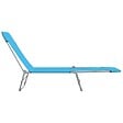 VIDAXL - vidaXL Chaises longues pliables lot de 2 Acier et tissu Bleu - vignette