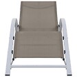 VIDAXL - vidaXL Chaises longues lot de 2 avec table Aluminium Taupe - vignette
