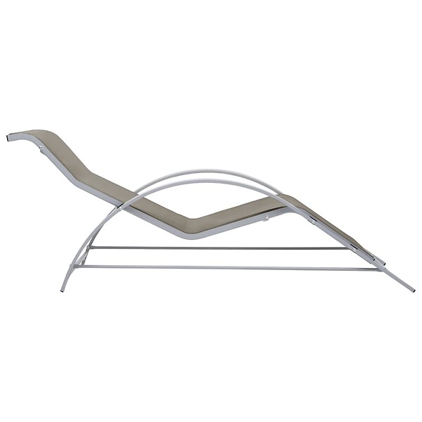 VIDAXL - vidaXL Chaises longues lot de 2 avec table Aluminium Taupe - large