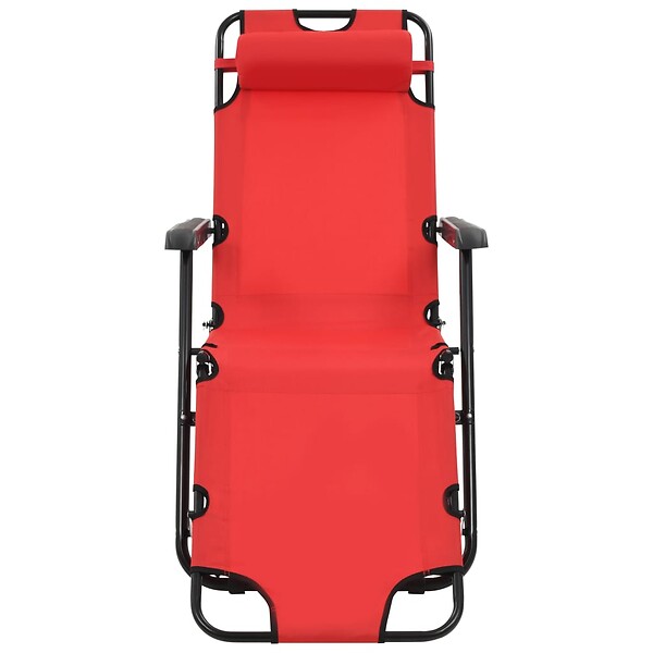 VIDAXL - vidaXL Chaises longues pliables 2 pcs avec repose-pied Acier Rouge - large