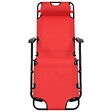 VIDAXL - vidaXL Chaises longues pliables 2 pcs avec repose-pied Acier Rouge - vignette