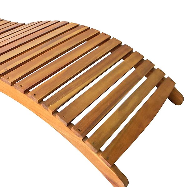 VIDAXL - vidaXL Chaises longues lot de 2 avec coussins Bois d'acacia solide - large