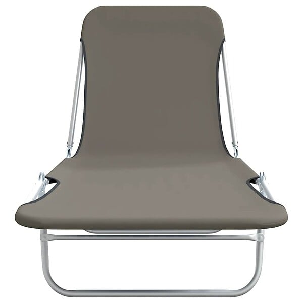 VIDAXL - vidaXL Chaises longues pliables lot de 2 Acier et tissu Gris - large