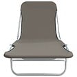 VIDAXL - vidaXL Chaises longues pliables lot de 2 Acier et tissu Gris - vignette