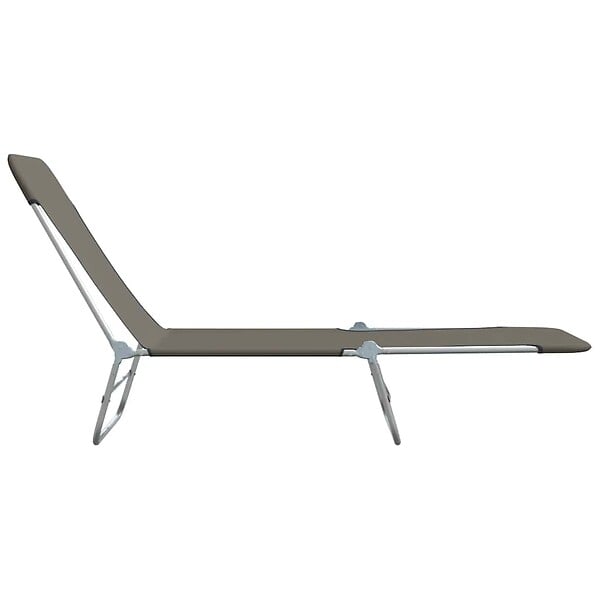 VIDAXL - vidaXL Chaises longues pliables lot de 2 Acier et tissu Gris - large