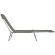VIDAXL - vidaXL Chaises longues pliables lot de 2 Acier et tissu Gris - vignette