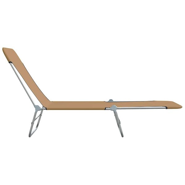 VIDAXL - vidaXL Chaises longues pliables lot de 2 Acier et tissu Taupe - large