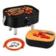 SAHARA - Barbecue à Gaz Portable Compact 2,7kW Grille Fonte Mini Barbecue de Table Noir Kit Planche à Découper Bois 2/4 Personnes Sahara - vignette
