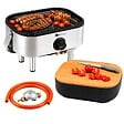SAHARA - Barbecue à Gaz Portable Compact 2,7kW Grille Fonte Mini Barbecue de Table Inox Kit Planche à Découper Bois 2/4 Personnes Sahara - vignette