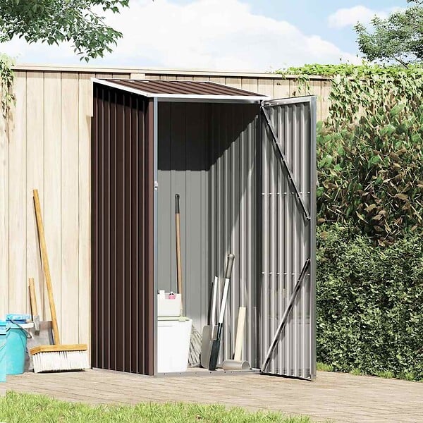 VIDAXL - vidaXL Abri de jardin Marrron 87x98x159 cm Acier galvanisé - large