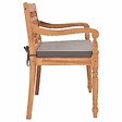 VIDAXL - vidaXL Banc Batavia avec coussin gris foncé 120 cm Bois de teck massif - vignette