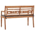 VIDAXL - vidaXL Banc Batavia avec coussin gris foncé 120 cm Bois de teck massif - vignette