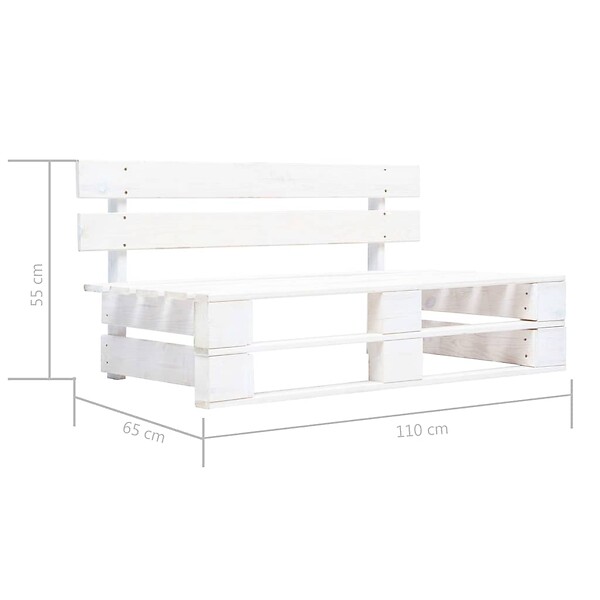 VIDAXL - vidaXL Banc palette de jardin bois gris blanc - large