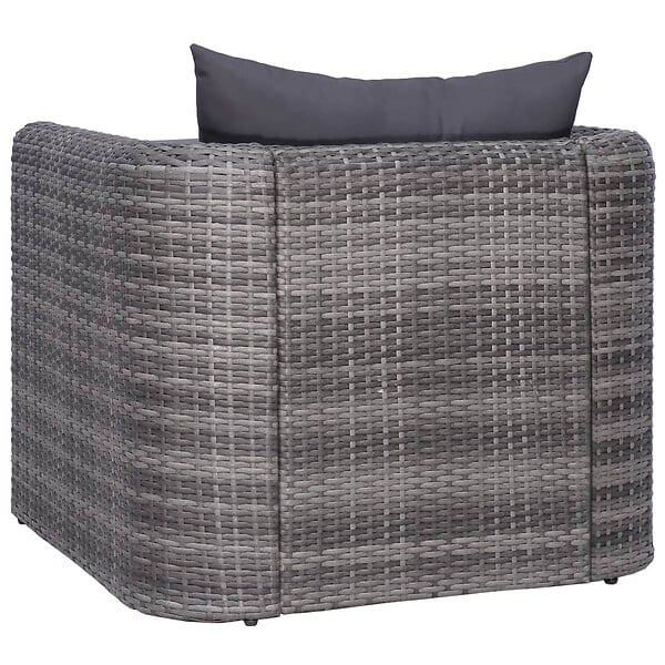 VIDAXL - vidaXL Chaise de jardin avec coussin et oreiller Résine tressée Gris - large