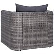 VIDAXL - vidaXL Chaise de jardin avec coussin et oreiller Résine tressée Gris - vignette