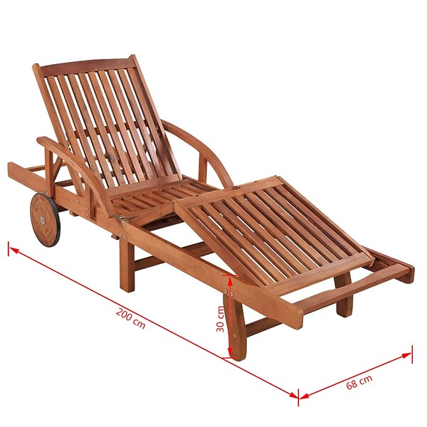 VIDAXL - vidaXL Chaise longue bois massif d'acacia - large