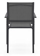 ID MARKET - Lot de 6 chaises de jardin OLBIA métal et textilène empilables gris anthracite - vignette