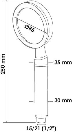 AQUAWATER - Douchette filtrante NanOspa - Pour filtrer le calcaire et les impuretés de l'eau - large