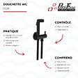 OLFA - Douchette WC Cox ronde Noir Mat + support + flexible - vignette
