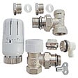 SOMATHERM FOR YOU - Kit thermostatique T301 équerre universel complet D14 en laiton blanc - vignette