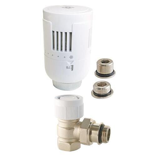 CENTRALE BRICO - Robinet thermostatique T303 équerre universel en laiton blanc - large