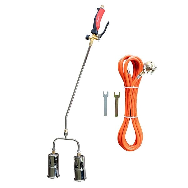 INTEC - Désherbeur thermique Pro 2 Bruleurs Ø 60 mm Turbo Tuyau 5m Allume gaz Chariot INTEC - large