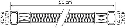 SOMATHERM FOR YOU - Flexible chauffage 2 écrous tournants 1"1/2 - 500 mm - large