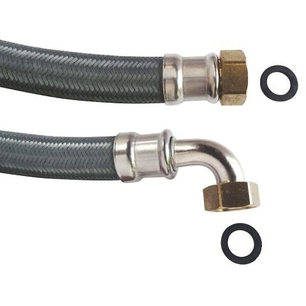 SOMATHERM FOR YOU - Flexible chauffage - 1 écrou tournant 1" - 1 écrou tournant coudé 1" - 700 mm - large