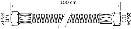SOMATHERM FOR YOU - Flexible chauffage 2 écrous tournants 1" - 1000 mm - large
