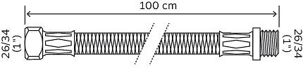 SOMATHERM FOR YOU - Flexible chauffage 1 écrou tournant 1" - 1 raccord Mâle 1" - 1000 mm - large