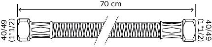 SOMATHERM FOR YOU - Flexible chauffage 2 écrous tournants 1"1/2 - 700 mm - large