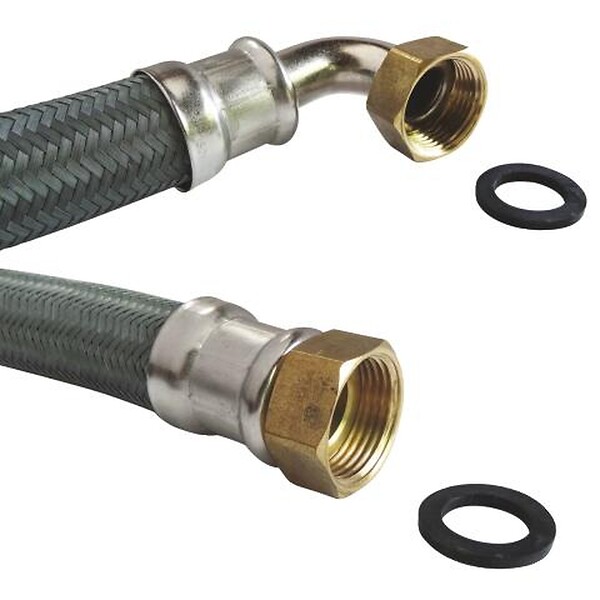 SOMATHERM FOR YOU - Flexible chauffage 1 écrou tournant 1" - 1 écrou tournant coudé 1" - 1000 mm - large