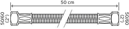 SOMATHERM FOR YOU - Flexible chauffage 2 écrous tournants 2" - 500 mm - large