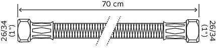 SOMATHERM FOR YOU - Flexible chauffage 2 écrous tournants 1" - 700 mm - large