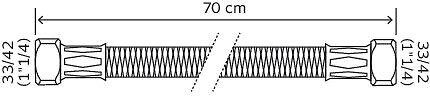 SOMATHERM FOR YOU - Flexible chauffage 2 écrous tournants 1"1/4 - 700 mm - large