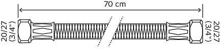SOMATHERM FOR YOU - Flexible chauffage 2 écrous tournants 3/4" - 700 mm - large