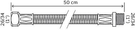 SOMATHERM FOR YOU - Flexible chauffage 1 écrou tournant 1" - 1 raccord Mâle 1" - 500 mm - large