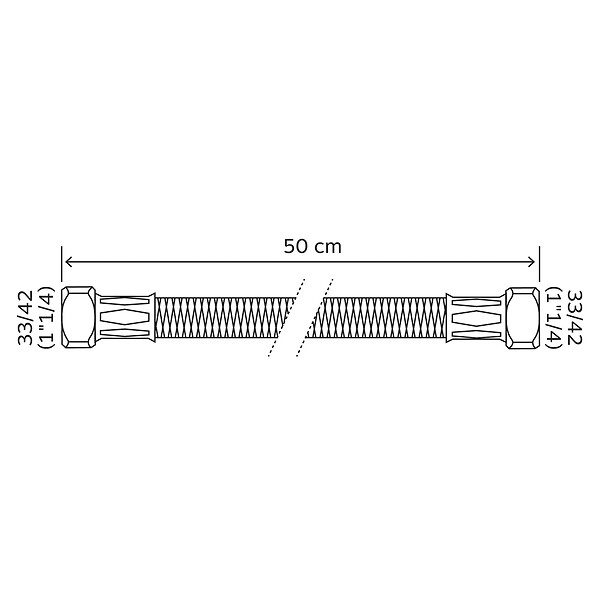SOMATHERM FOR YOU - Flexible chauffage 2 écrous tournants 1"1/4 - 500 mm - large