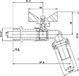 SOMATHERM FOR YOU - Robinet de puisage à sphère - Manette papillon - Mâle 1/2" - Raccord au nez 3/4 - vignette