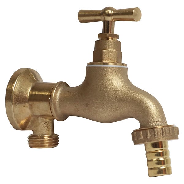SOMATHERM FOR YOU - Robinet arrosage orientable 15/21-20/27 laiton brut + Applique murale sans écrou - large