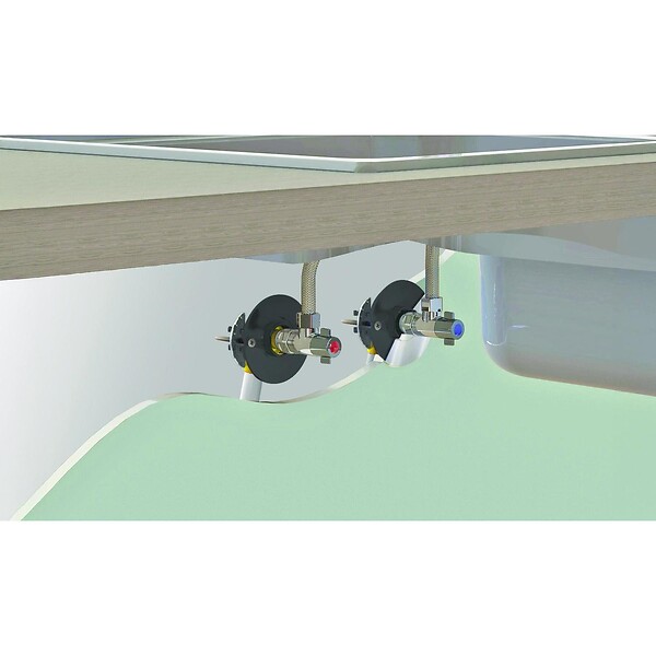 SOMATHERM FOR YOU - Fixation pour robinetterie Lavabo pour tube Multicouche Ø16 à compression - large