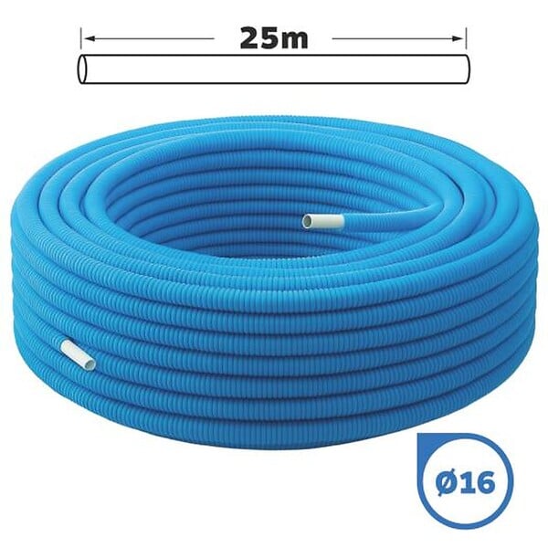 SOMATHERM FOR YOU - Tube multicouche gainé bleu Ø16 en couronne de 25 mètres - large