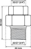 SOMATHERM FOR YOU - Raccord isolant diélectrique F20x27 (3/4") M20x27 (3/4") - large