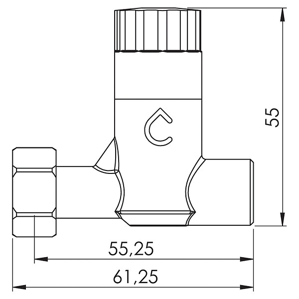 SOMATHERM FOR YOU - Robinet d'arrêt droit anticalcaire pour WC - 3/8" - Laiton chromé - large