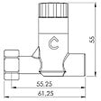 SOMATHERM FOR YOU - Robinet d'arrêt droit anticalcaire pour WC - 3/8" - Laiton chromé - vignette